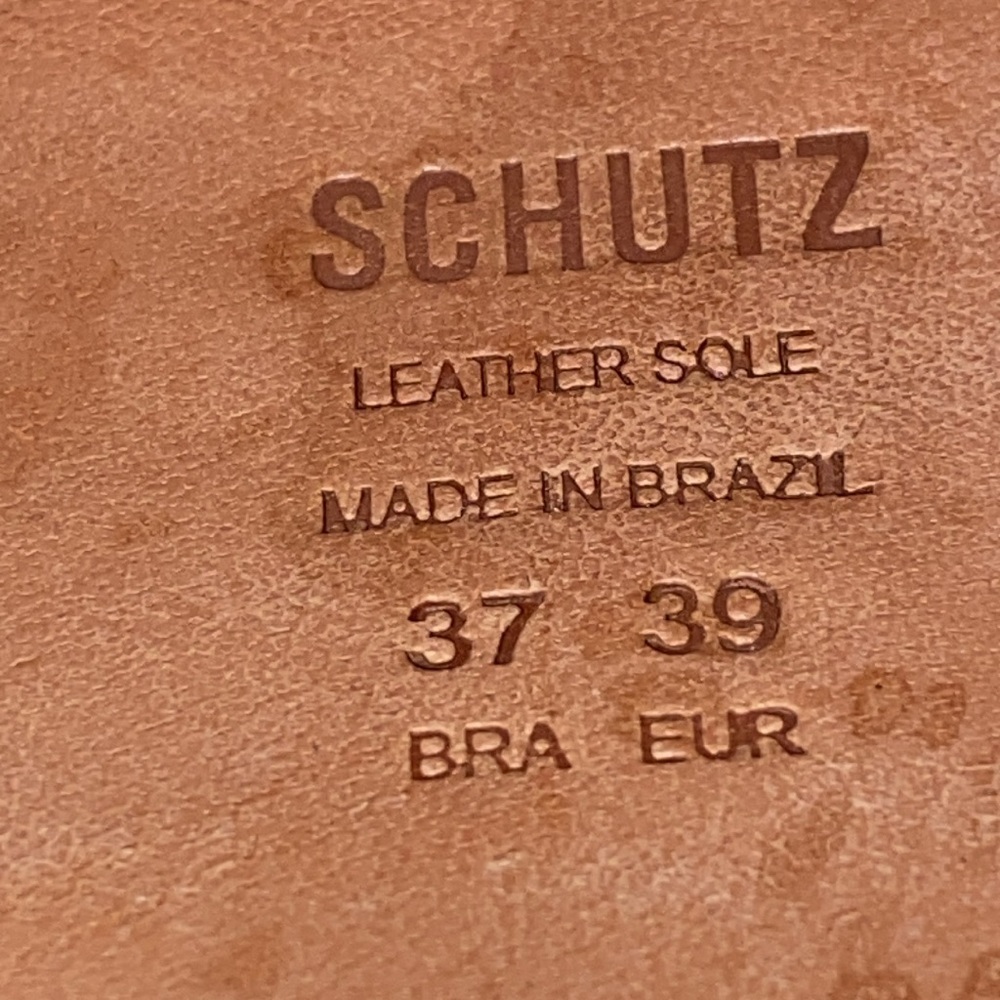 SCHUTZ WO SIZE 8/8.5(EU39) RED LEATHER STRAP SANDAL ANKLE TOE STRAP CHAIN ACCENT - Picture 3 of 14
